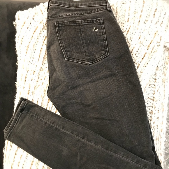 rag & bone Denim - Rag and Bone Distressed Skinny Jeans, Black
